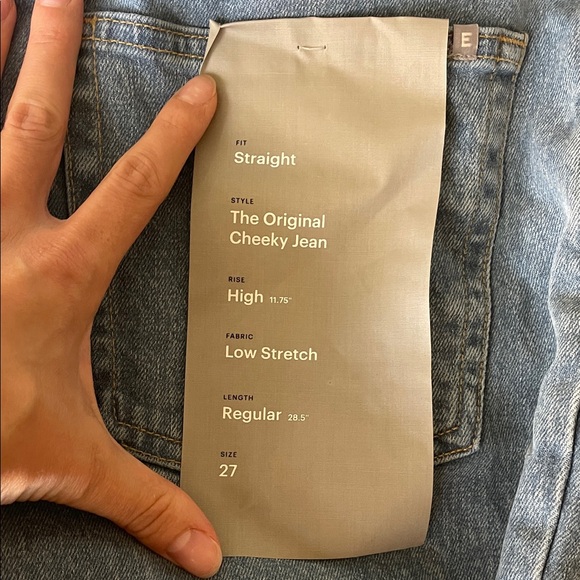 NWT 27 Everlane The Original Cheeky Jean High Rise Regular Straight Light Wash 🥂 - Picture 5 of 6